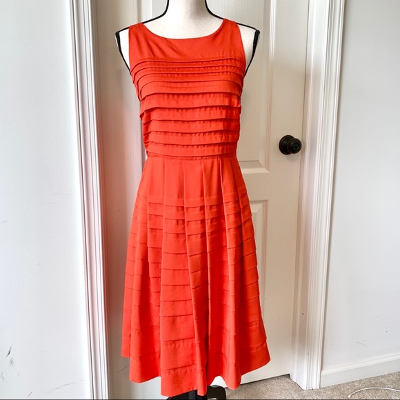ANTHROPOLOGIE EVA FRANCO Pleated Tangelo Dress—6 - Picture 2 of 15